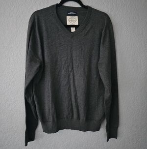 St. John's Bay Dark Gray V-Neck Sweater